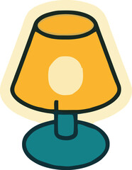 Simple illustration of a glowing table lamp isolated on