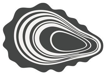 Fototapeta premium Minimalist abstract organic shape with flowing lines resembling an oyster shell
