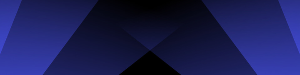 Black and blue abstract banner with triangle pattern, cross shape, modern geometric texture, diagonal rays and angles
