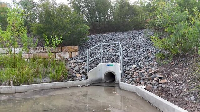 Stormwater Culvert and Retaining Slope in Bushland Area