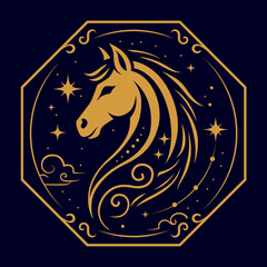 Golden Celestial Horse Emblem