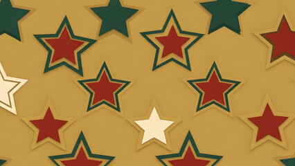 Obraz premium Starry Paper Cutout Design on Gold Background