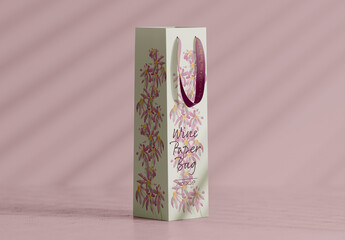Wine Gift Paper Bag Mockup