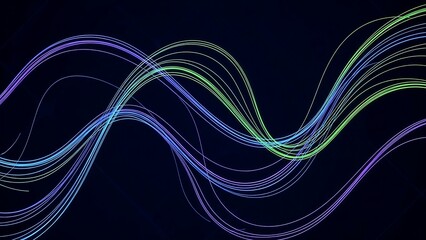 &ldquo;smooth luminous neon ribbons twisting in motion, digital flowing light curves, abstract futuristic energy wave pattern