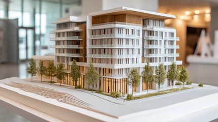 Contemporary condominium scale model realistic display
