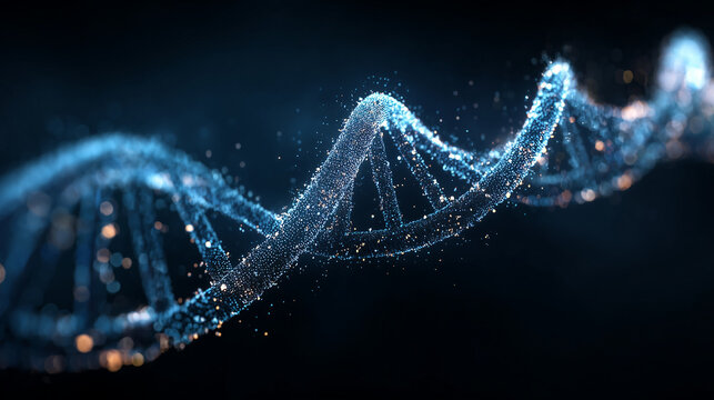 Digital glowing helix structure biomedical design