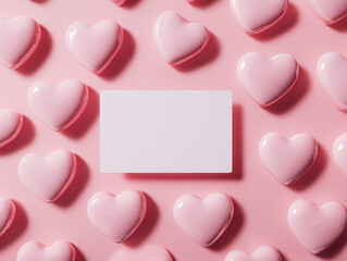 Love-themed backdrop with blank message card