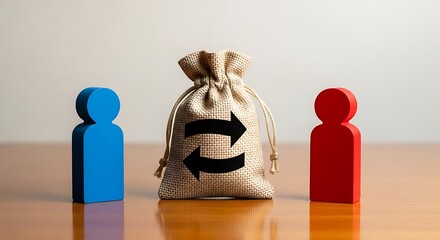 Money Exchange Concept Abstract Representation of Financial Transactions