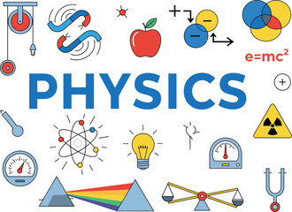 A comprehensive vector collection of physics education icons