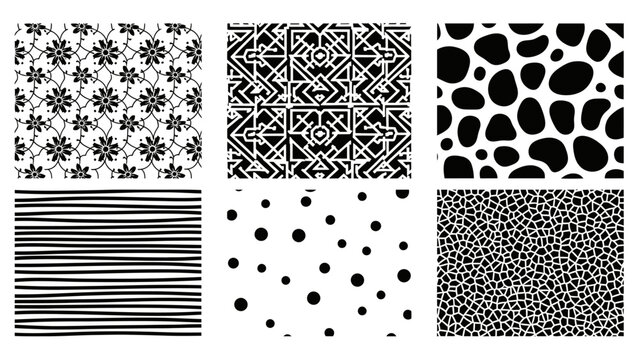 Diverse monochrome pattern collection offering a variety of simple and elegant backgrounds