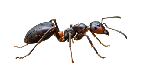 Fototapeta premium Ant insect macro close-up isolated on white background cutout transparent png