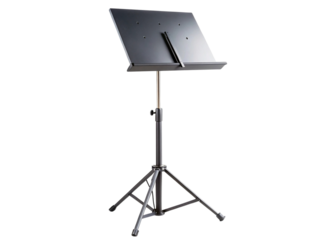 Professional black metal music stand for sheet music display