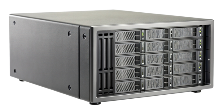 Enterprise data storage server unit on transparent background - Powered by Adobe