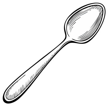 Hand drawn spoon sketch in a vintage engraving style vector illustration