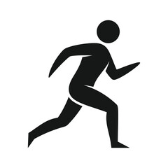 Black silhouette of a running man isolated on