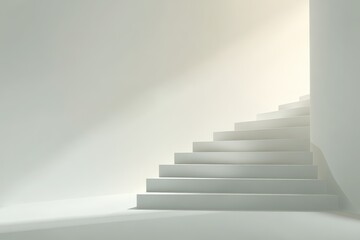 Fototapeta premium Monochrome stair sculpture: graceful ascent in a serene geometric design