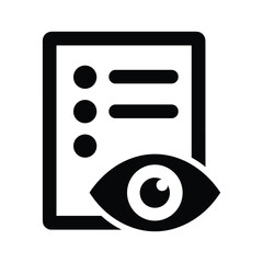 Document with eye icon isolated on for visibility concept