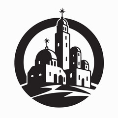 Islamic Middle Eastern Architecture Logo Vector on white background