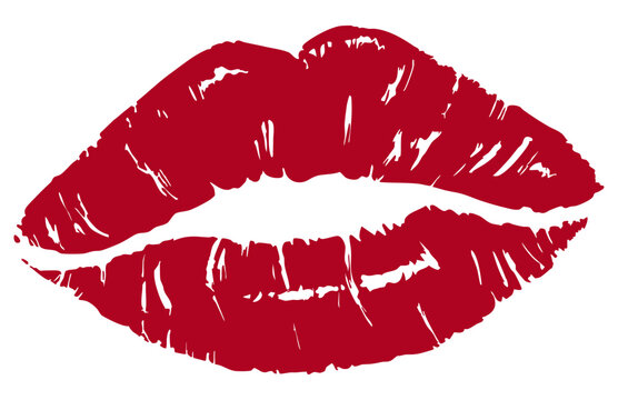 red lips isolated 