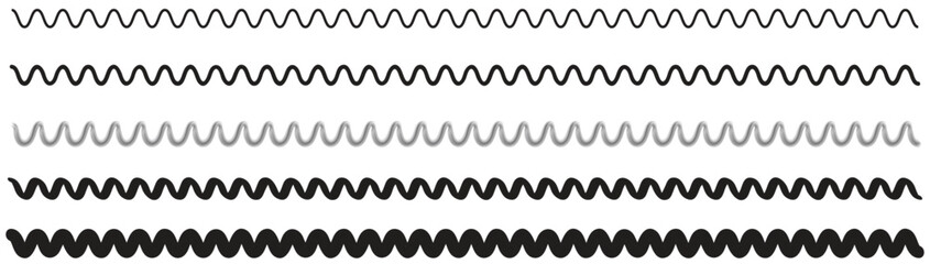Set of wavy line patterns simple vector design elements in gradient shades EPS vector
