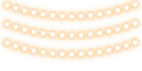 String lights illustration festive garland with glowing bulbs decorative vector element for holiday designs and party invitations EPS vector