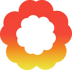 Grainy cloud bubble shape red bright gradient flower