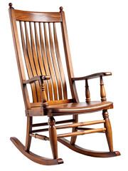 Classic dark wood rocking chair with elegant design detail