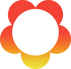 Grainy cutout center red bright gradient apricot icon