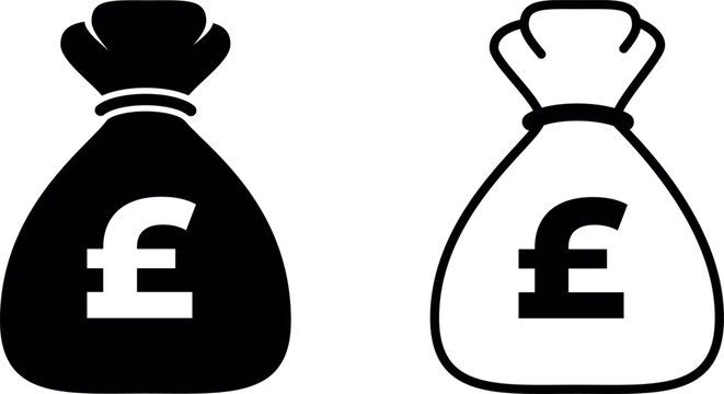Money Bag with Pound Sterling Symbol Icon