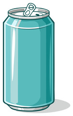 Obraz premium Blue Aluminum Can Illustration Showing Top Opening for Beverages or Soft Drinks