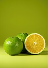 Vibrant citrus green backdrop offering a refreshing, clean, and natural aesthetic, perfect for various design projects and product displays ,green ,natural ,healthy