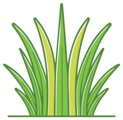 Hand drawn tuft of green grass blades. Simple nature and ecology vector icon for spring and summer design