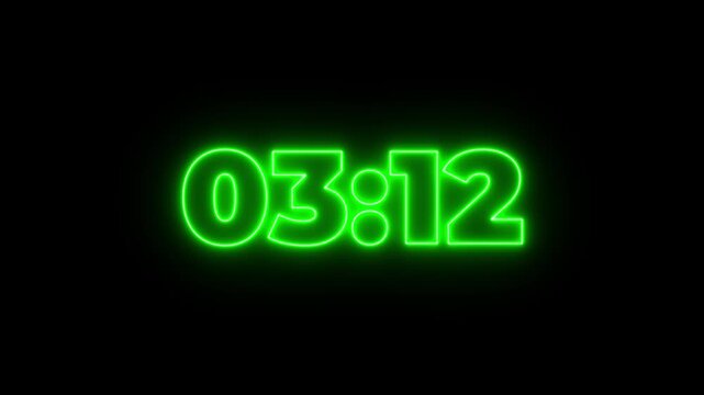 4K countdown animation, 3 minutes 30 second displays a timer counting down minutes and seconds.