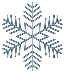 Hand Drawn Illustration of a Single Snowflake with a Geometric Design, Perfect for Winter Holiday Creations