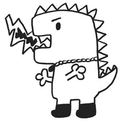 funny cartoon. dinosaur.  line. doodle. line art. drawing. out line. sketches. cartoon. cute cartoon. pencil. doodle. drawing. pen. black. funny cartoon monster. toy.