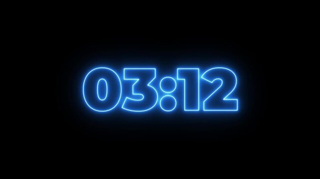 4K countdown animation, 3 minutes 30 second displays a timer counting down minutes and seconds.