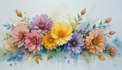watercolor flowers watercolor painting ai