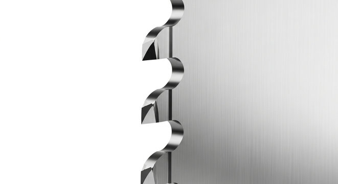 Closeup of a sharp saw blade, showcasing its precision and cuttingedge design for woodworking tasks