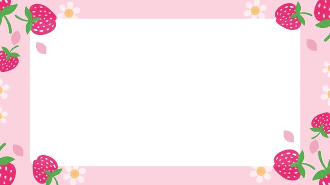 Pink Strawberry Placeholder Video Background