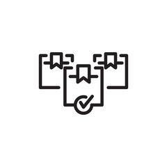 Obraz premium Deliverables icon symbolizing final packages, accepted results, and completed outputs, representing project management, service delivery, fulfillment, product creation, and contractual success.