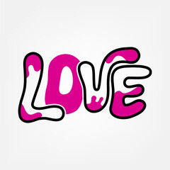 Colorful Liquid Style Love Text Design