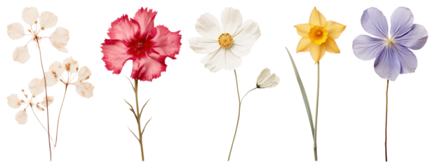 Colorful botanical floral illustrations