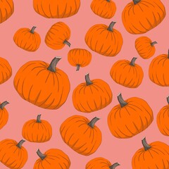 seamless pattern with pumpkins