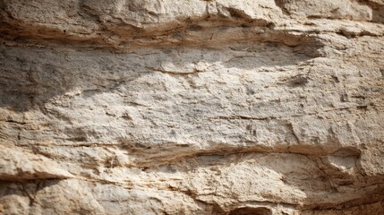 Obraz premium Natural limestone rock surface texture with layered geology and soft color palette