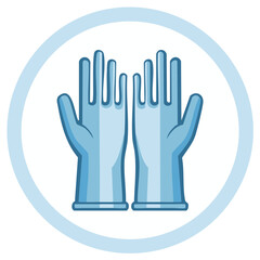 Fototapeta premium Pair of protective gloves illustration symbol for safety and hygiene measures