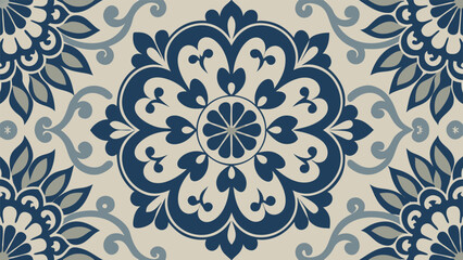 Seamless pattern featuring colorful flowers and leaves on a light background, creating a vibrant, natural design..eps