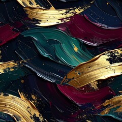 Dark Luxury Impasto Oil Brush Texture &ndash; Seamless Premium Abstract Pattern