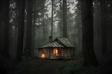cozy house in the woods