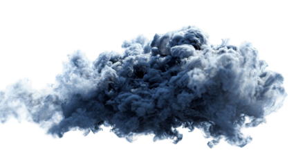 Abstract blue smoke swirling in soft flowing shapes creating smooth fluid motion and atmospheric visual texture isolated on white background