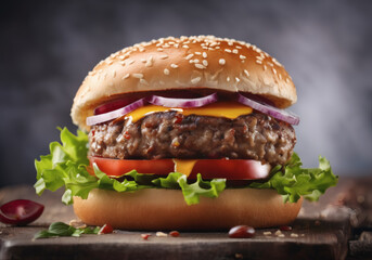 hamburger on a plate